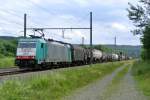 NMBS-SNCB/206646/nmbs-2814-e186-206-remersdaal-op NMBS  2814 E186 206 Remersdaal op 4-7-2012.